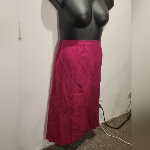 JG Hook size 32w pink linen blend midi skirt - Picture 2 of 5